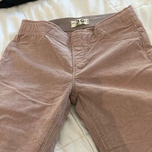 Bell bottom corduroy mid rise pants